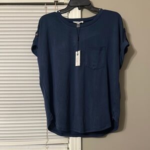 Cable & Gauge Blue Dolman Sleeve Blouse